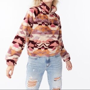 Aero Colorful Geometric Bohemian Sherpa Fleece Pullover